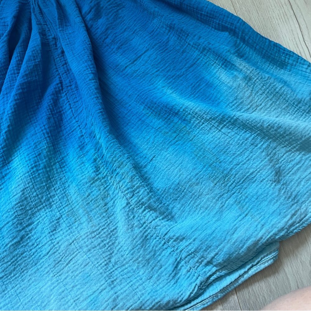 Atelier Delphine Dress organic cotton gauze ombre strapless womens Blue (medium) - Picture 5 of 8